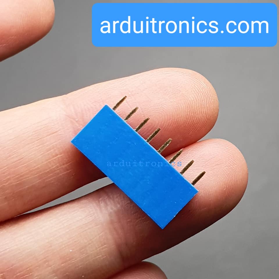 [Blue] 1x8 Pin Single Row Female Header 2.54mm Pitch Straight Pin Square (จำนวน 1 ชิ้น)