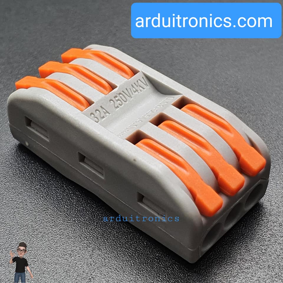 Terminal ต่อสายไฟแบบเร็ว 6 ช่อง (3 in - 3 out) Wire Connector Quick Terminal 0.08-4mm Square Slitter SPL-3