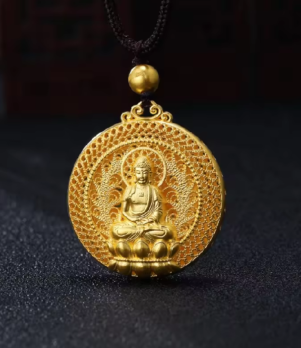 จี้พระพุทธ วัดพุทธ นันโม อมิตาภะ ปลุกเสกนำโชค ขนาด 2.5cm