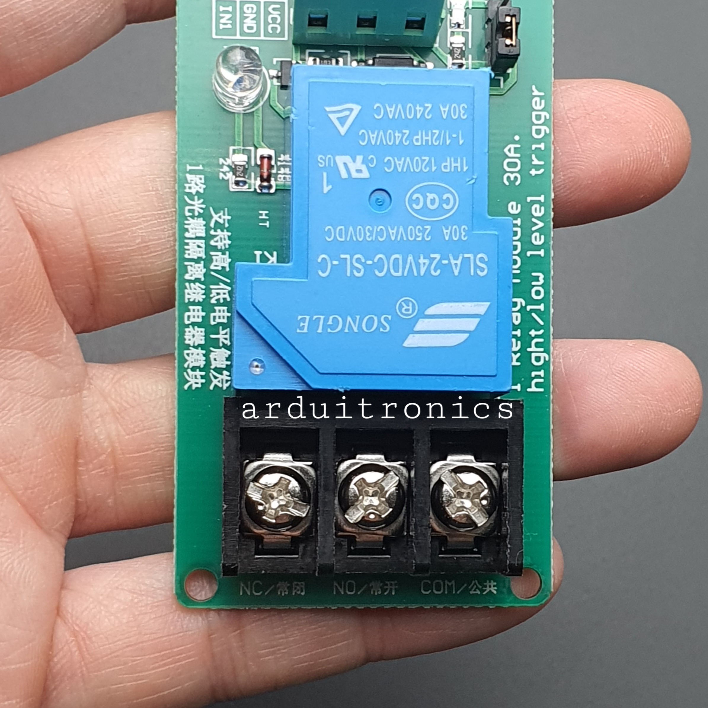 1 Channel Relay 24V 30A รีเลย์ 24V 30A ทำงานแบบ Active Low/High