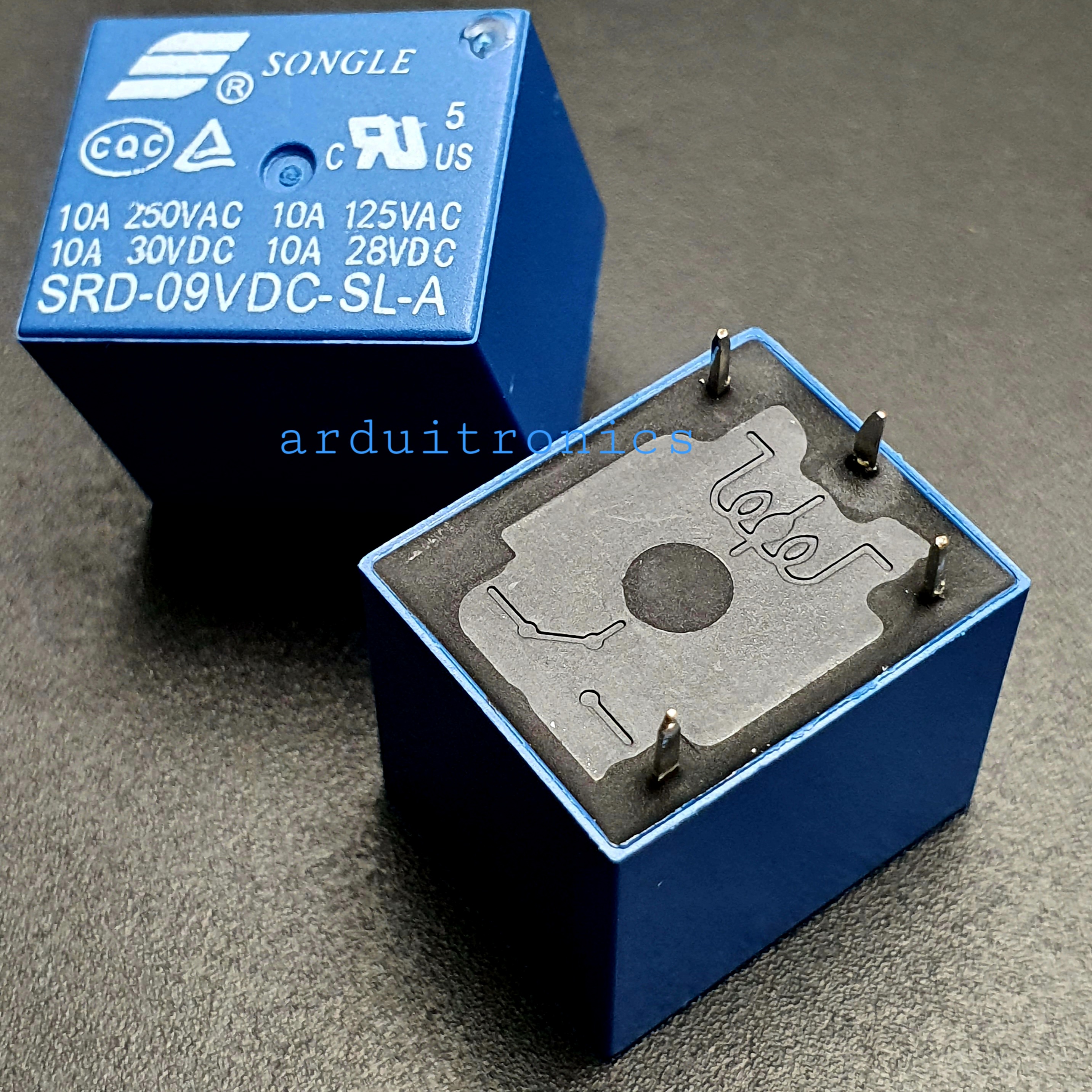 หัวรีเลย์ Relay 9V 10A รีเลย์ 9V 10A แบบ 4 ขา (ยี่ห้อ Songle)