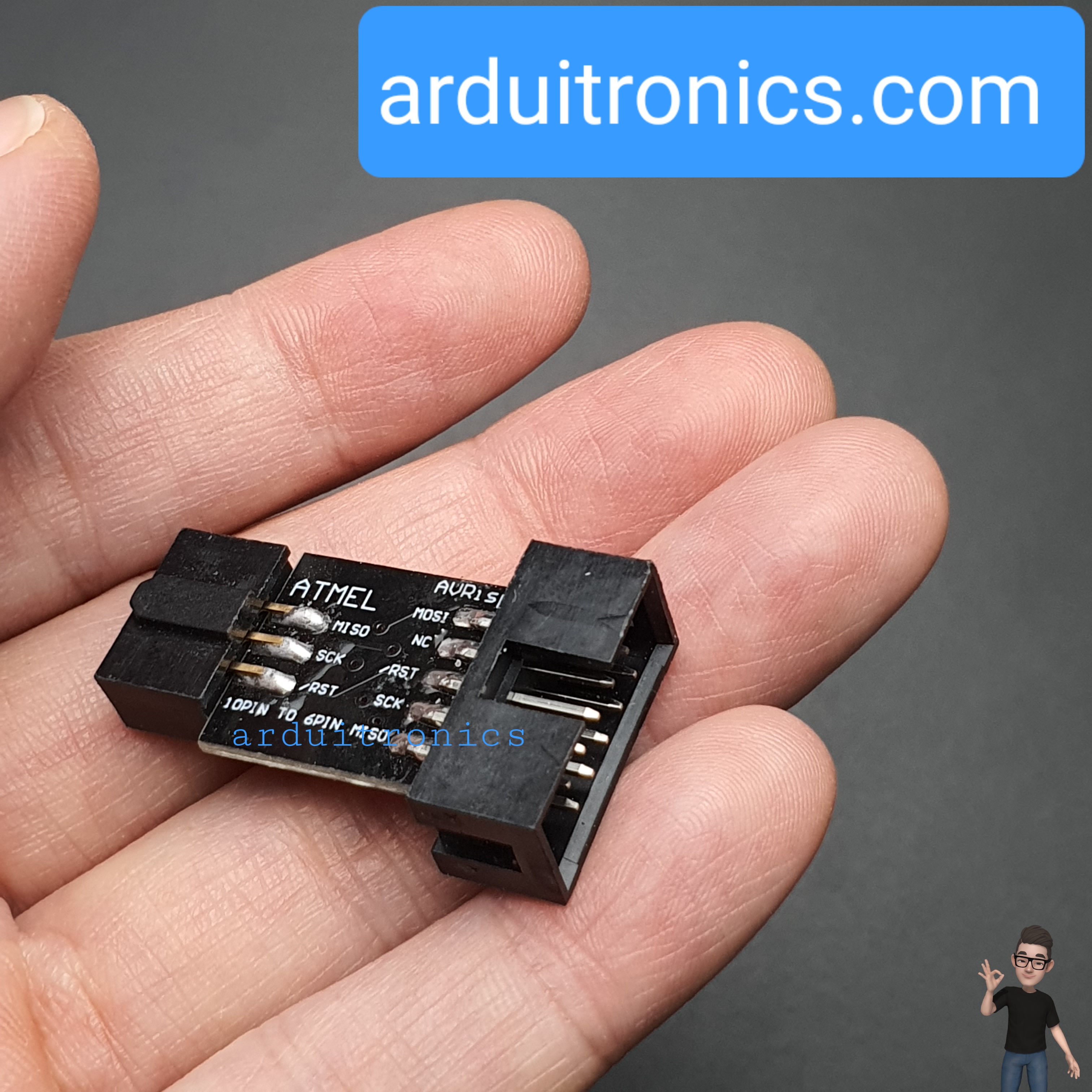 AVRISP/USBasp/STK500 10pin to 6pin Adapter (BTE13-006)