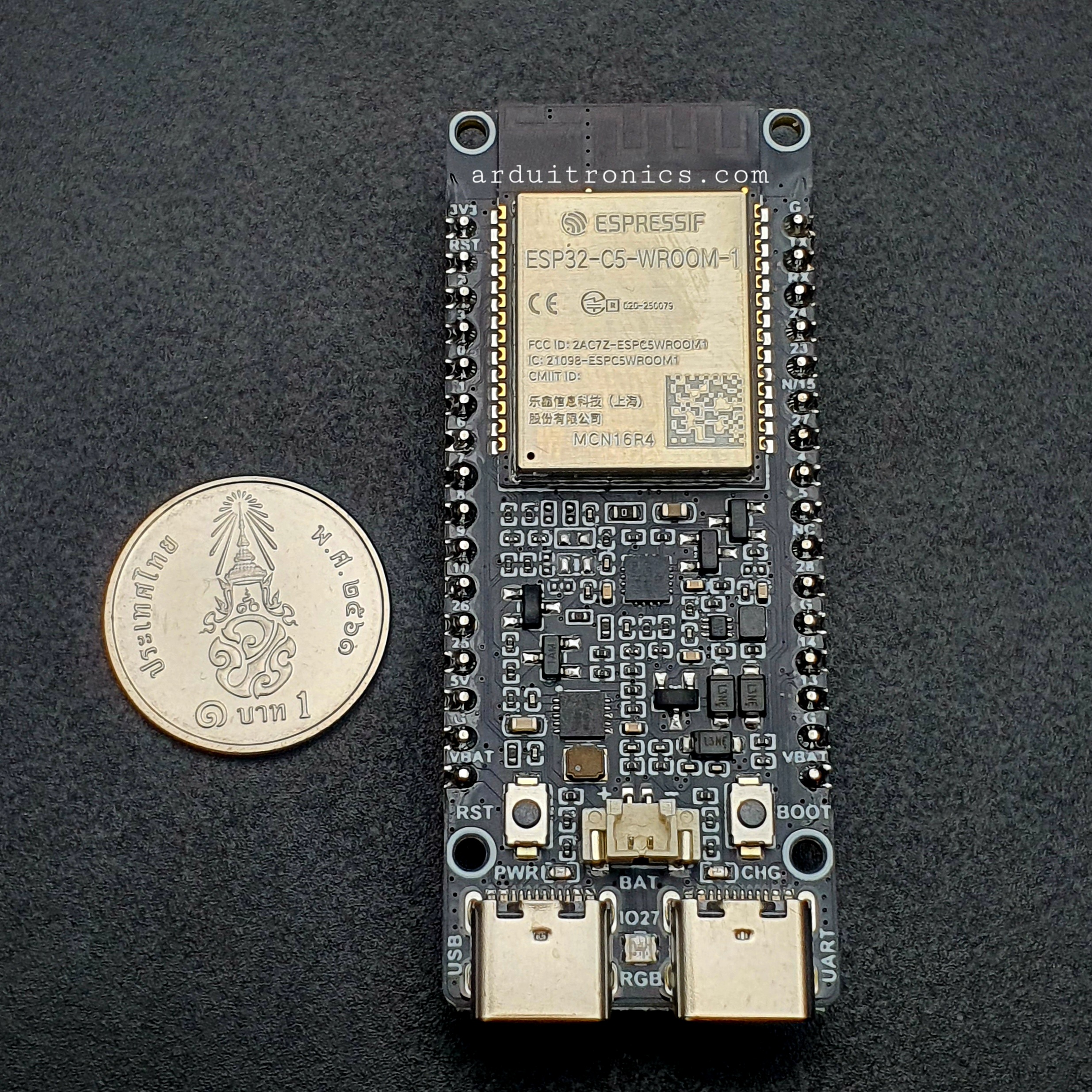 ESP32-C5 Dual-Band Wi-Fi 6 Development Board, 240MHz RISC-V Processor, ESP32-C5-WROOM-1 Series Module, Multi-Protocol RISC-V MCU - Pre-soldered header (แท้จาก WaveShare)