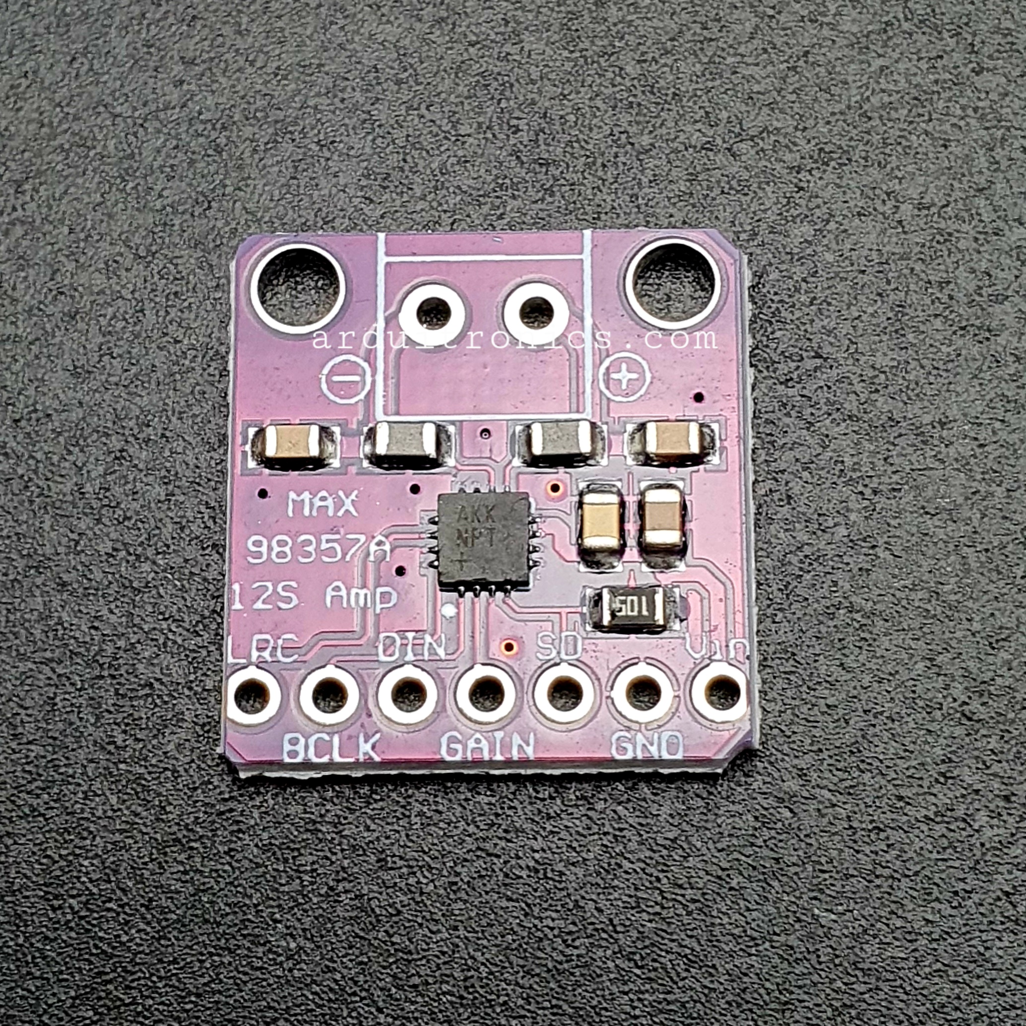 MAX98357 Amplifier Breakout Interface I2S Class D Module For ESP32 Raspberry Pi (แบบยังไม่ได้บัดกรี) PCB สีม่วง
