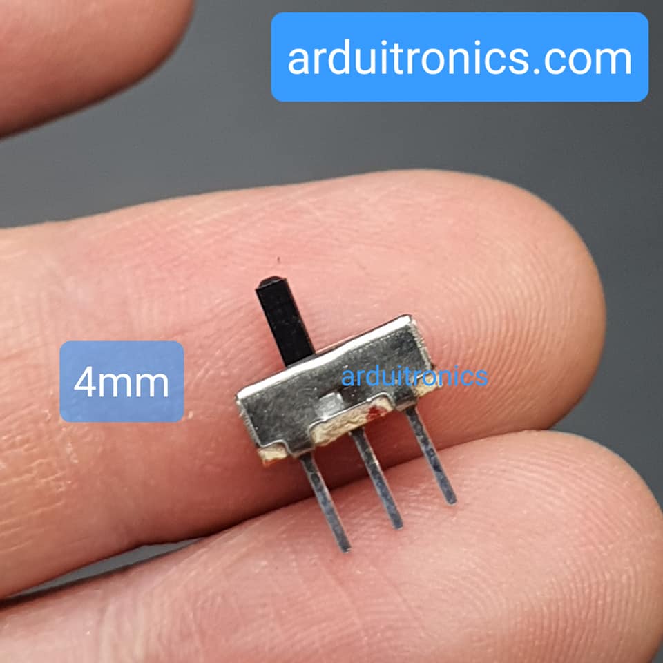 สวิตช์เลื่อน On/Off 3ขา ก้านยาว 4mm (Slide Switch SS12D00 G4)