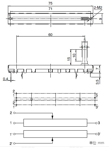 VOLUME SLIDE MIXER YAMAHA ยี่ห้อ ALPS แท้