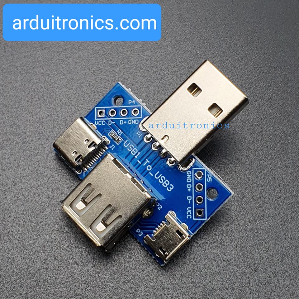 USB Adapter Breakout Board Male To Female USB MicroUsb Type-C 2.54mm USB4 Module Converter
