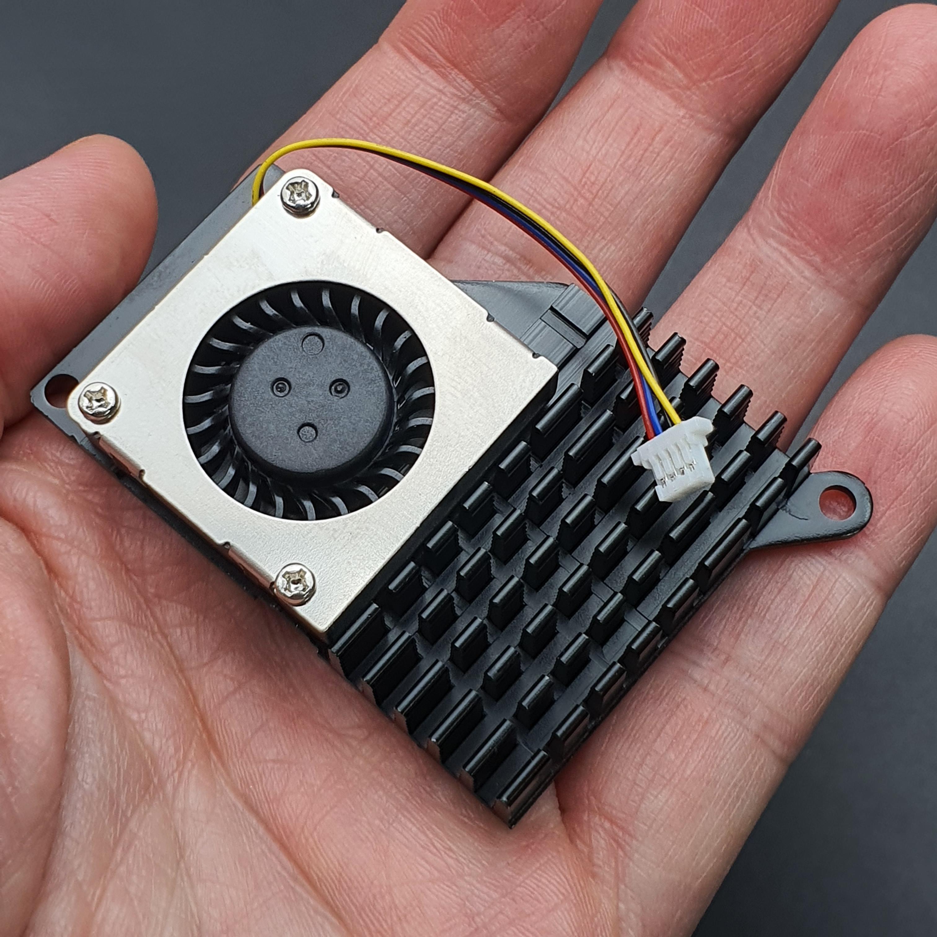 Raspberry Pi 5 Active Cooling Fan With Aluminum Radiator Heat Sink - สีดำและพัดลมสีดำ