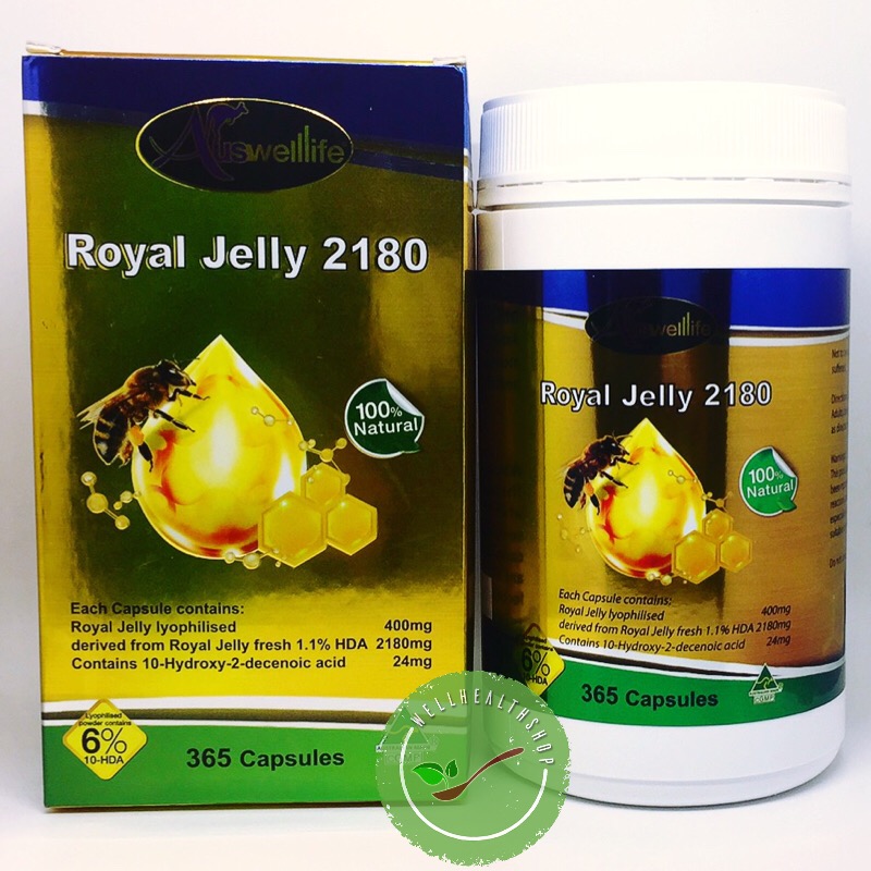 Auswelllife royal jelly 2180 mg ออสเวลไลฟ์ โรยัลเจลลี่ นมผึ้ง สูตรพรีเมี่ยม เข้มข้นที่สุด ส่งฟรี EMS