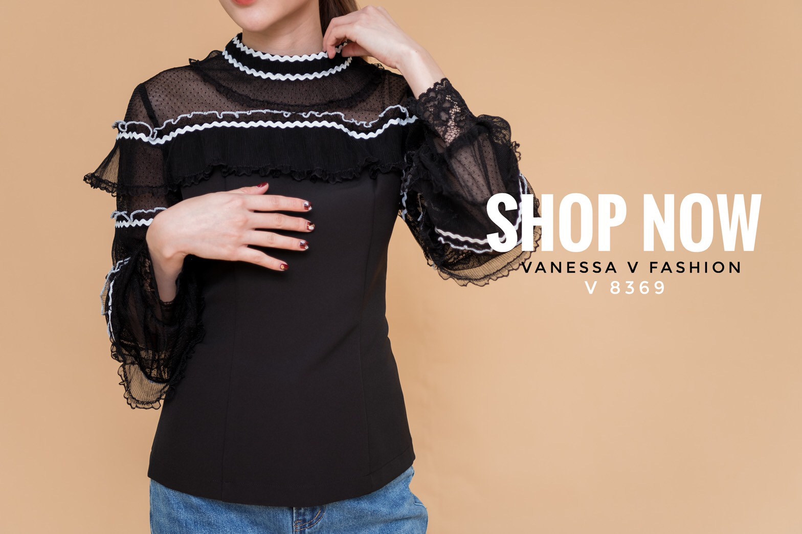 เสื้อแขนเลเยอร์ แพทเทิร์นทรงเข้ารูป ดูดี ดีเทล แขนเลเยอร์ ไฮคลาส ลูกไม้ซีทรู ช่วงไหล่ สวยหรู ช่วงตัวผ้าโพลีเอสเทอร์ผสมคอตตอน ค่ะ สีขาว S-M สีดำ S