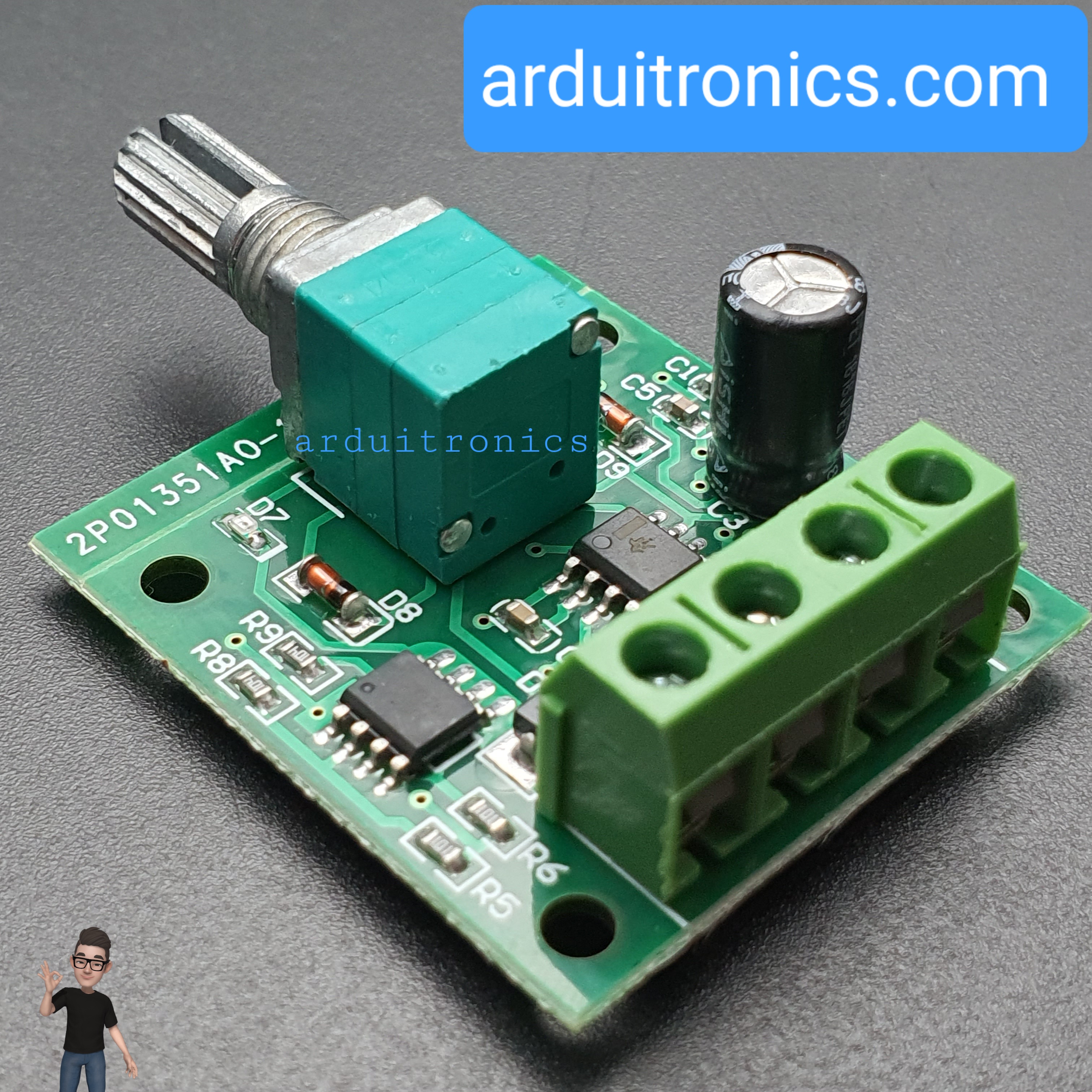 โมดูลขับมอเตอร์ ควบคุมความเร็ว DC Motor Speed Controller PWM 1803BK 1.8-12V กระแสสูงสุด 2A