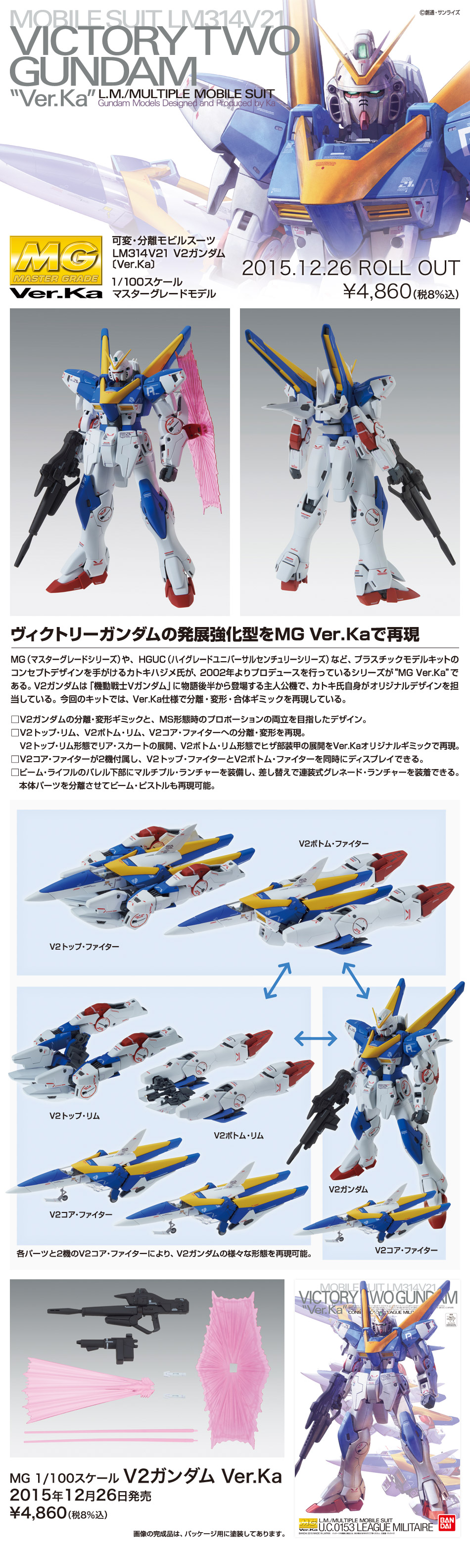 MG 1/100 LM314V21 Victory Two Gundam Ver. Ka