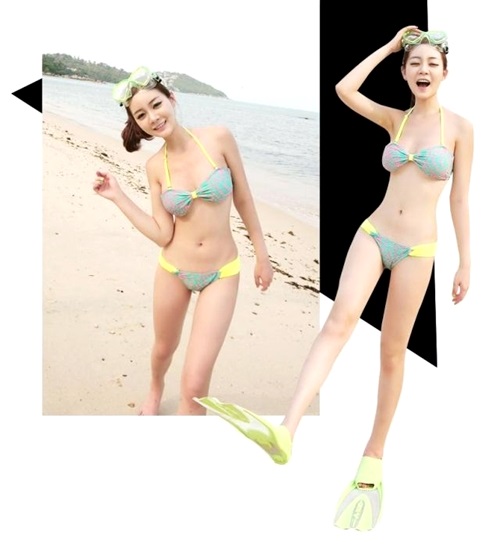 ***พร้อมส่ง***บิกินี่ชุดว่ายน้ำทูพีซ two-piece สวยเหมือนแบบค่ะ