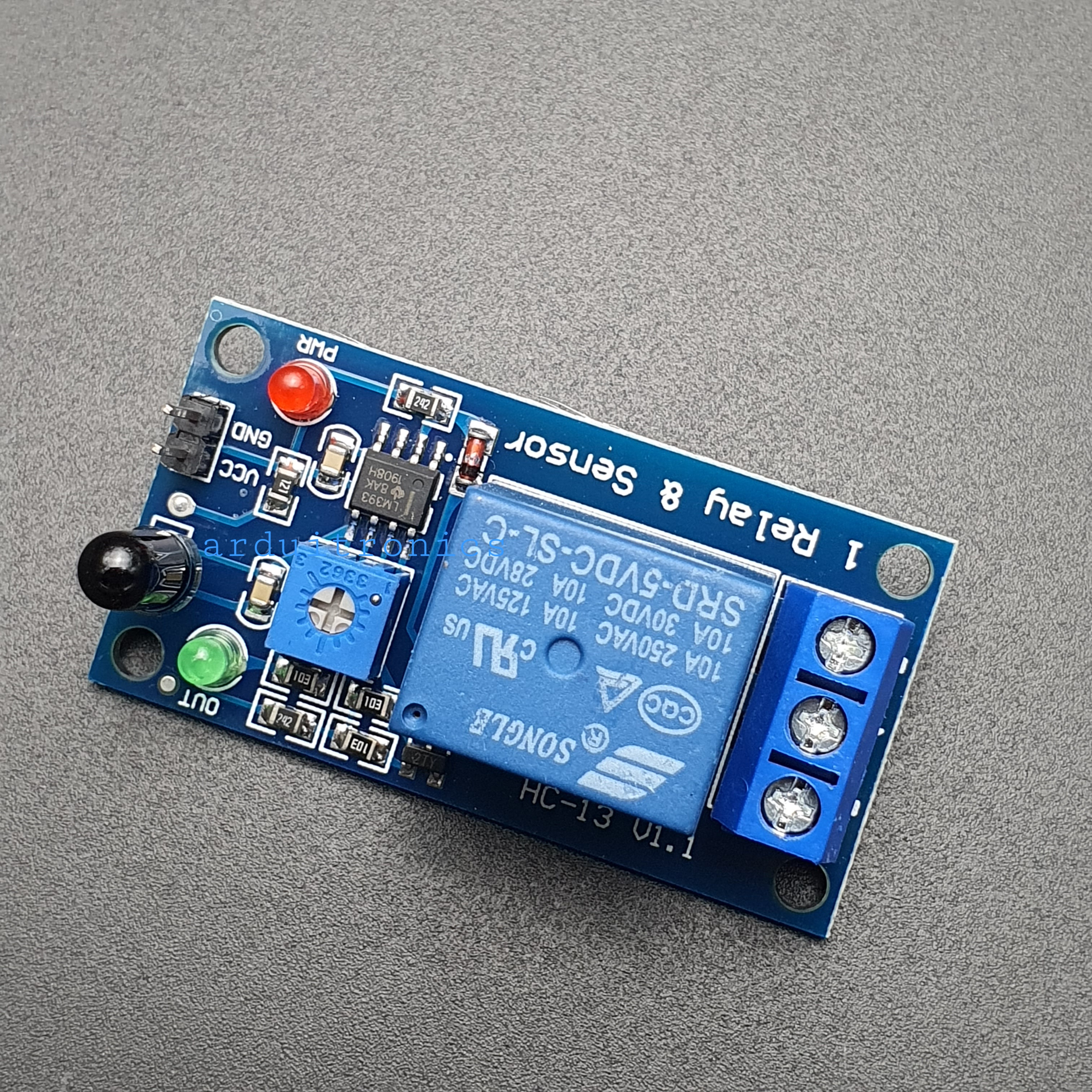 โมดูลตรวจจับเปลวไฟและสวิตช์รีเลย์ (5V) Flame Sensor with Relay Module