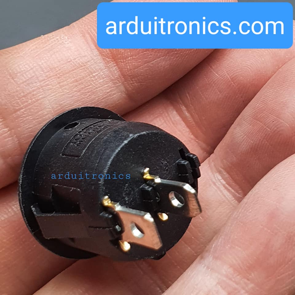 สวิตช์ไฟเปิด/ปิด KCD1 Rocker Switch Round 20mm 6A 250V 2 ขา On/Off - สีดำ