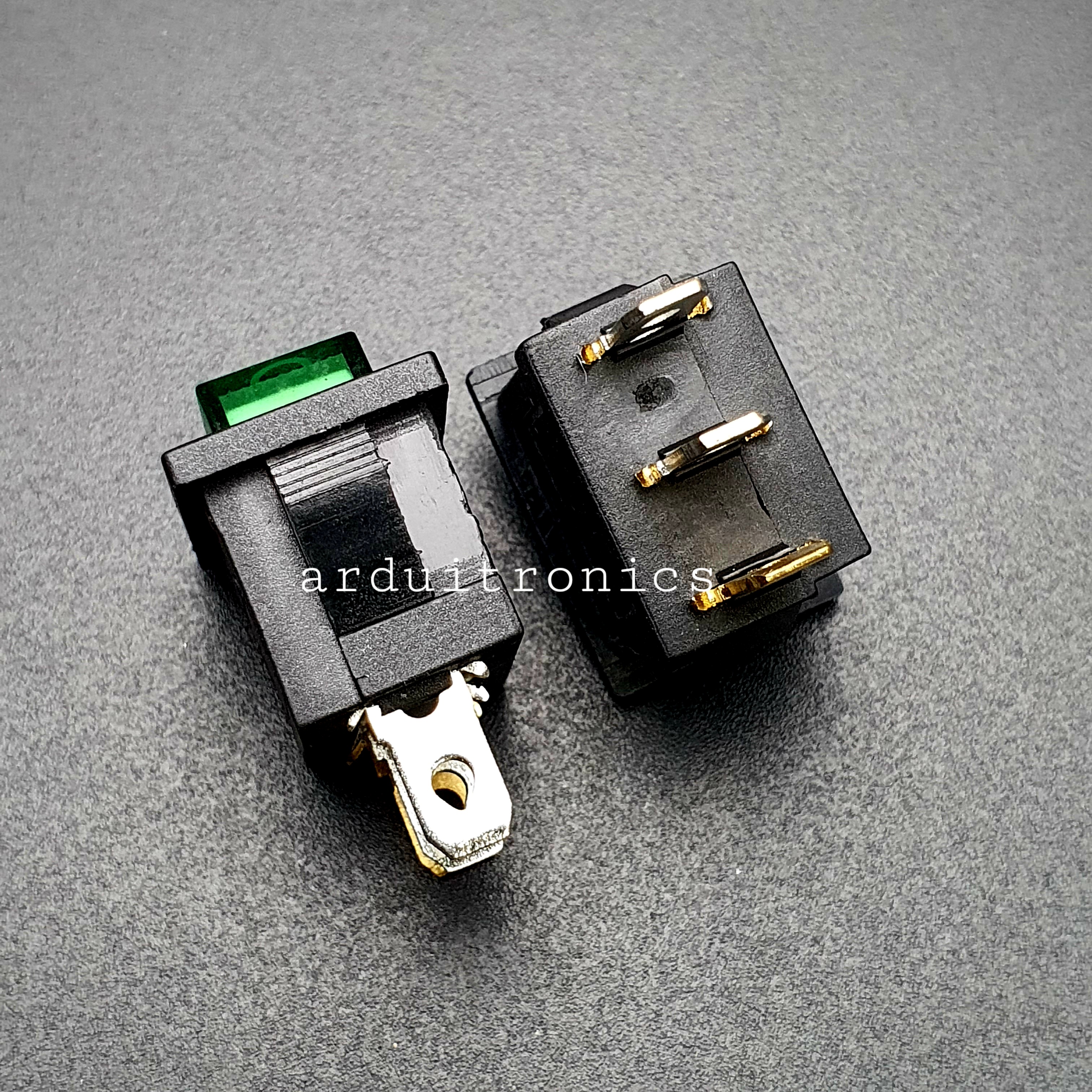 สวิตช์ไฟเปิด/ปิด Size 19x12mm Power Switch 3 ขา KCD1-101/N สีเขียว (1ชิ้น)