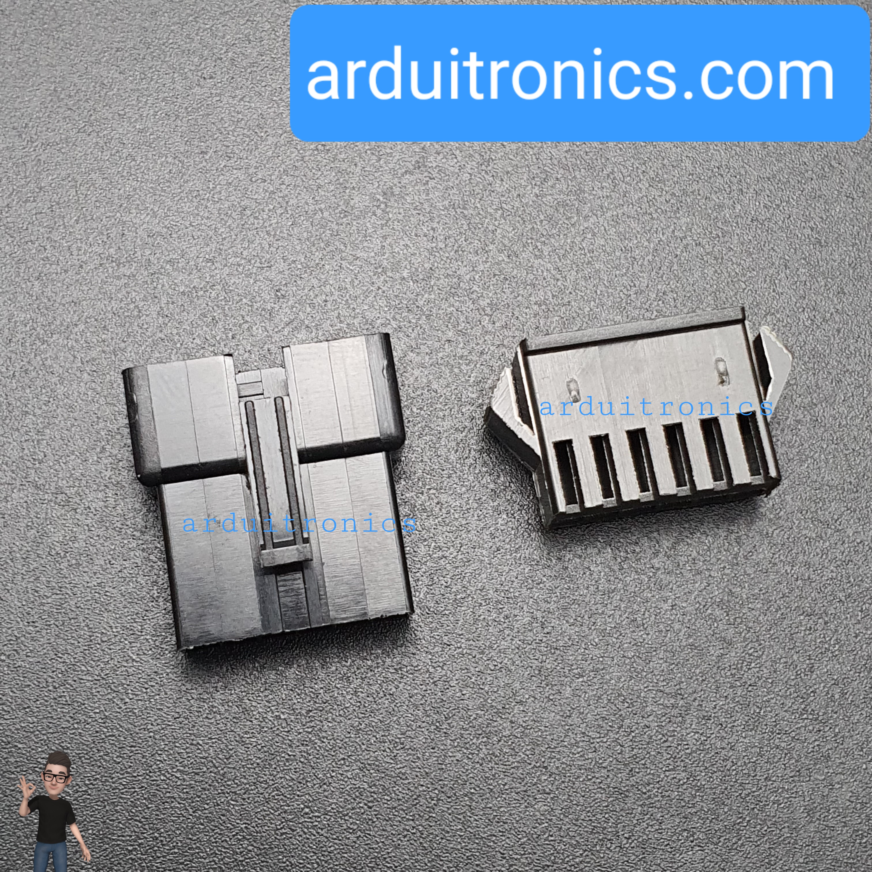 2.54mm 6 Pin Black Plastic Male Female JST-SM Housing Crimp Terminal Connector