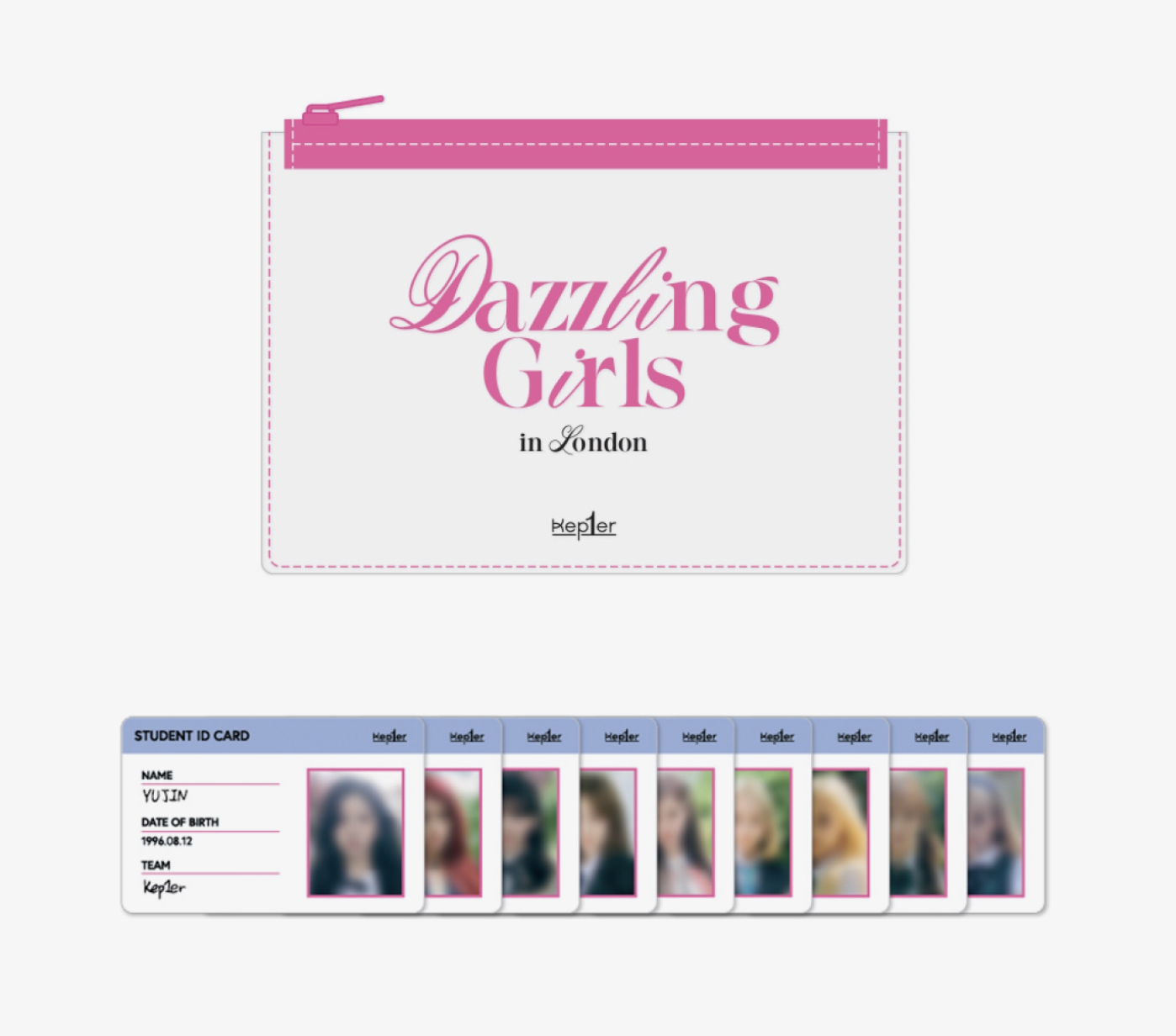 Kep1er - PVC MINI POUCH & ID CARD SET [2022 Dazzling Girls in London] - แบบส่งทางเรือ