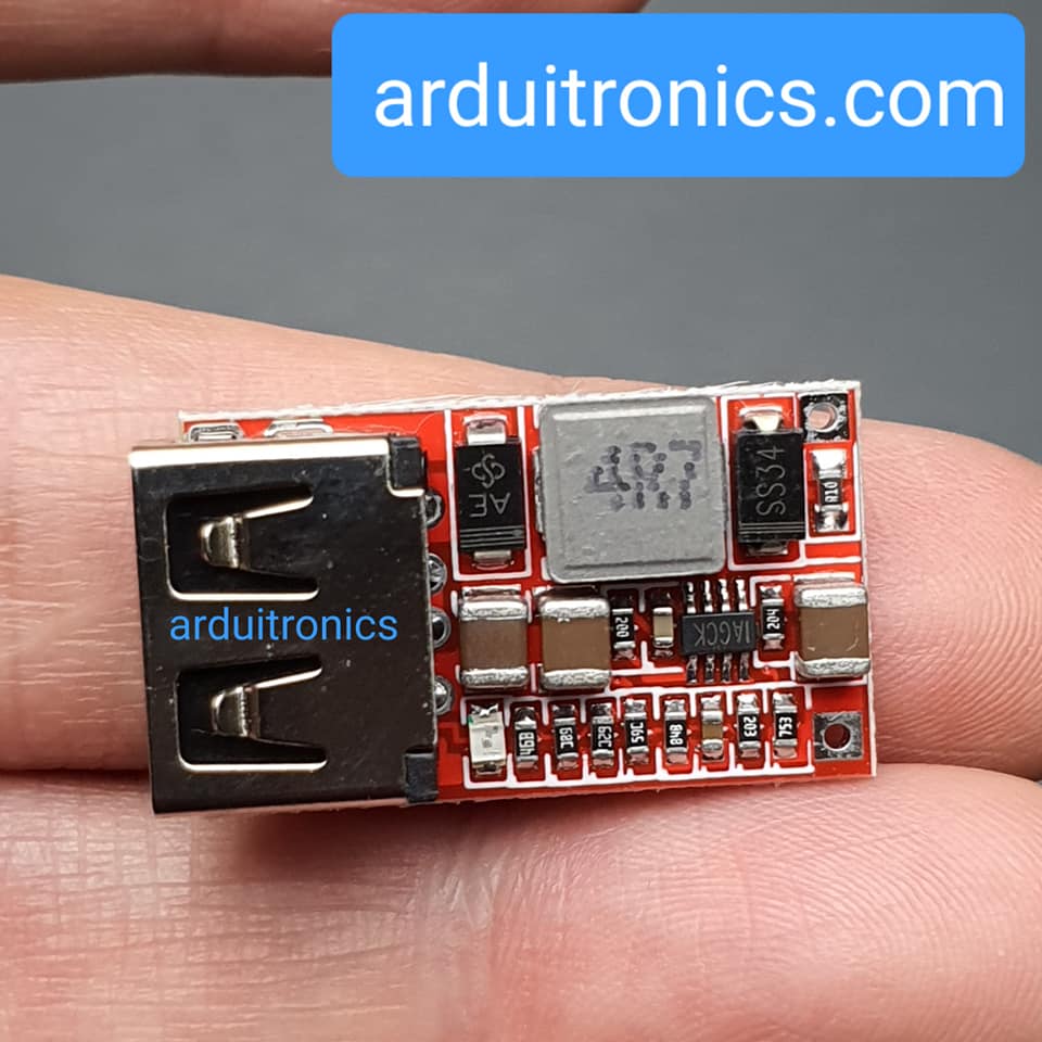 โมดูลแปลงไฟ 6-24V เป็น 5V กระแสสูงสุด 3A แบบ USB Efficiency 98%