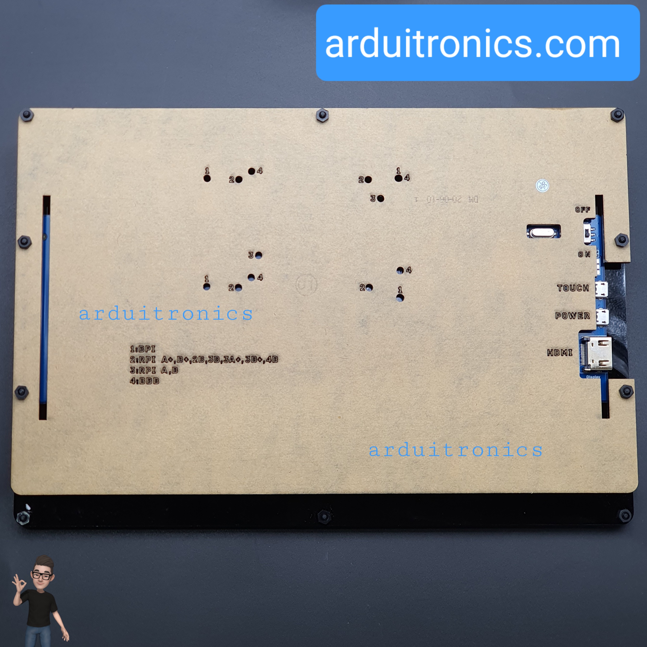 [ยี่ห้อ Waveshare] จอ 10.1inch Capacitive Touch Screen LCD (B) with Case, 1280×800, HDMI, IPS Screen, Low Power for Raspberry Pi and Nvidia