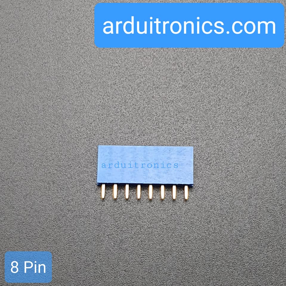 [Blue] 1x8 Pin Single Row Female Header 2.54mm Pitch Straight Pin Square (จำนวน 1 ชิ้น)