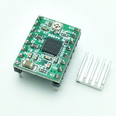 A4988 Stepper Motor Drive Reprap (for 3D Printer) with Heat Sink - Green PCB