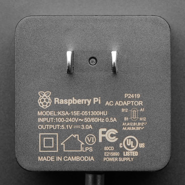 Official Raspberry Pi Power Supply 5.1V 3A with USB C - 1.5 meter long