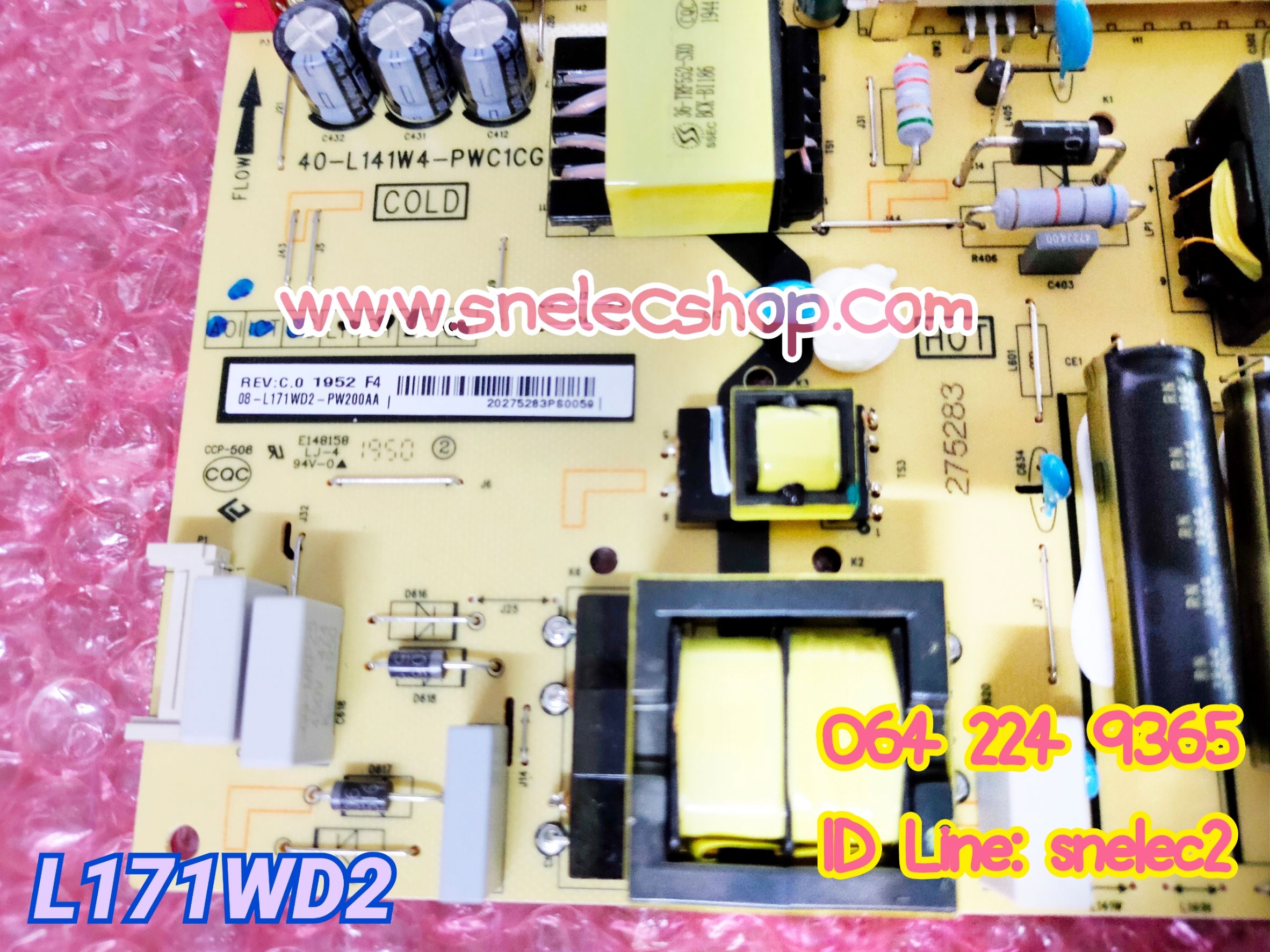 TCL2 บอร์ดซัพพลาย TCL พาร์ท L171WD2 ใช้ได้กับรุ่น 65P8 , 65T8