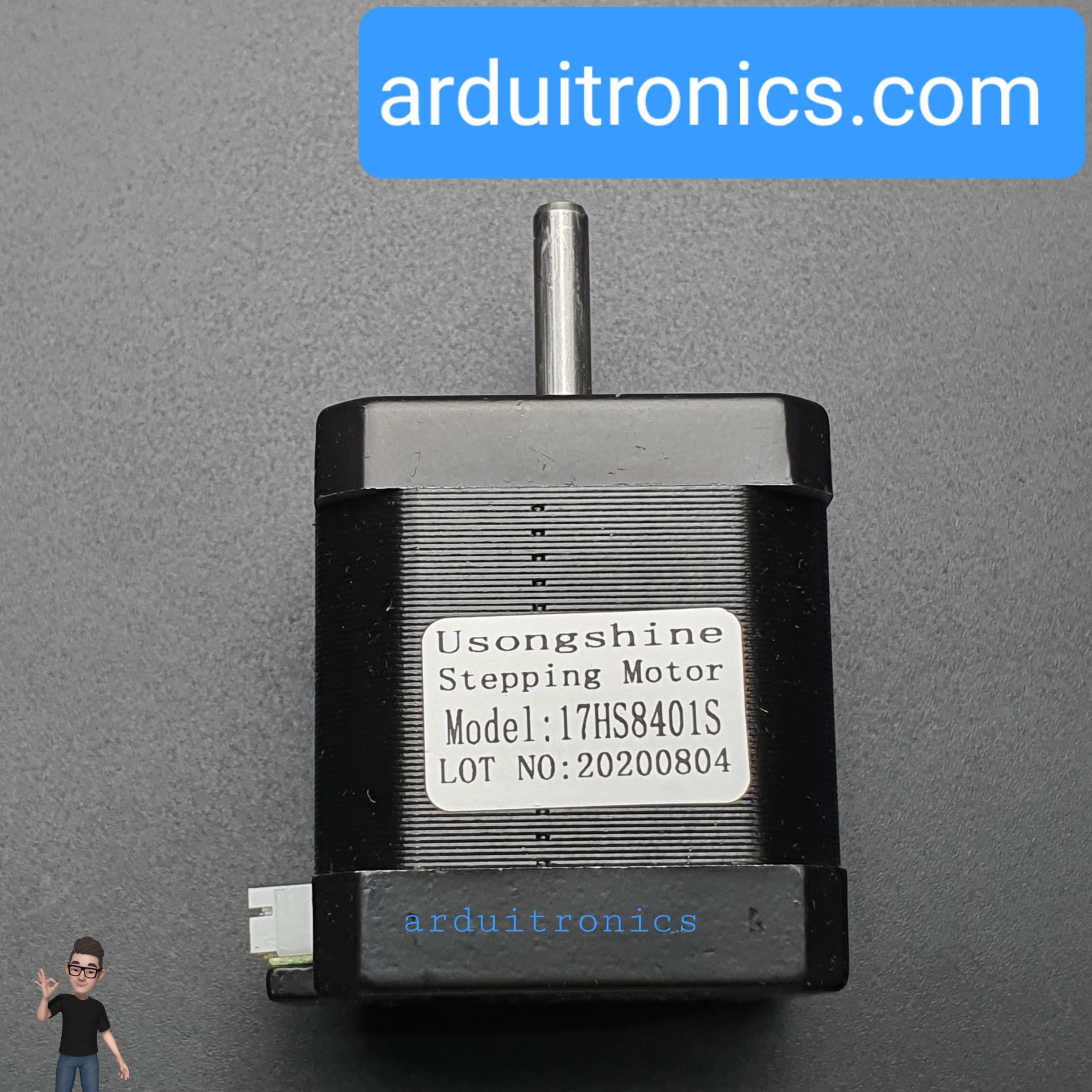 Stepping Motor แรงบิด 0.48 N.m - 1.8A (17HS8401S) สีดำ พร้อมสาย connector