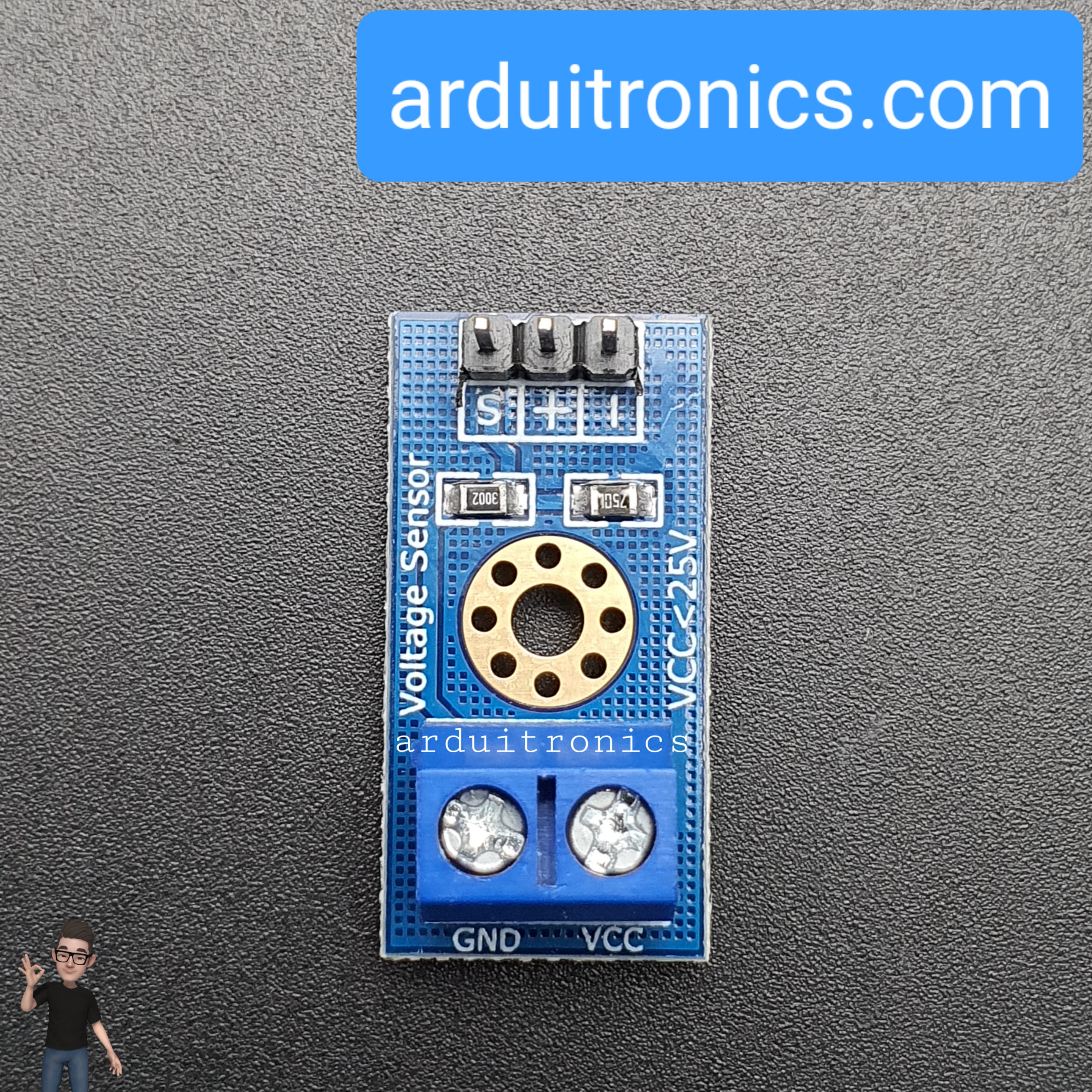 Arduino Standard Voltage Sensor Module (0-24 V) เซ็นเซอร์วัดแรงดัน