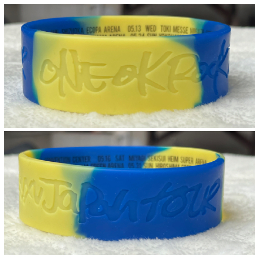 ￼สายรัดข้อมือทูโทน ริชแบรนด์วันโอเคร็อก ONE OK ROCK concert tour wristband / 2015 Japan Tour