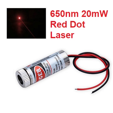 Adjustable Laser Tube 650nm 20mW - Dot Laser (แสงตกบนฉากเป็นจุดปรับความหนาได้)
