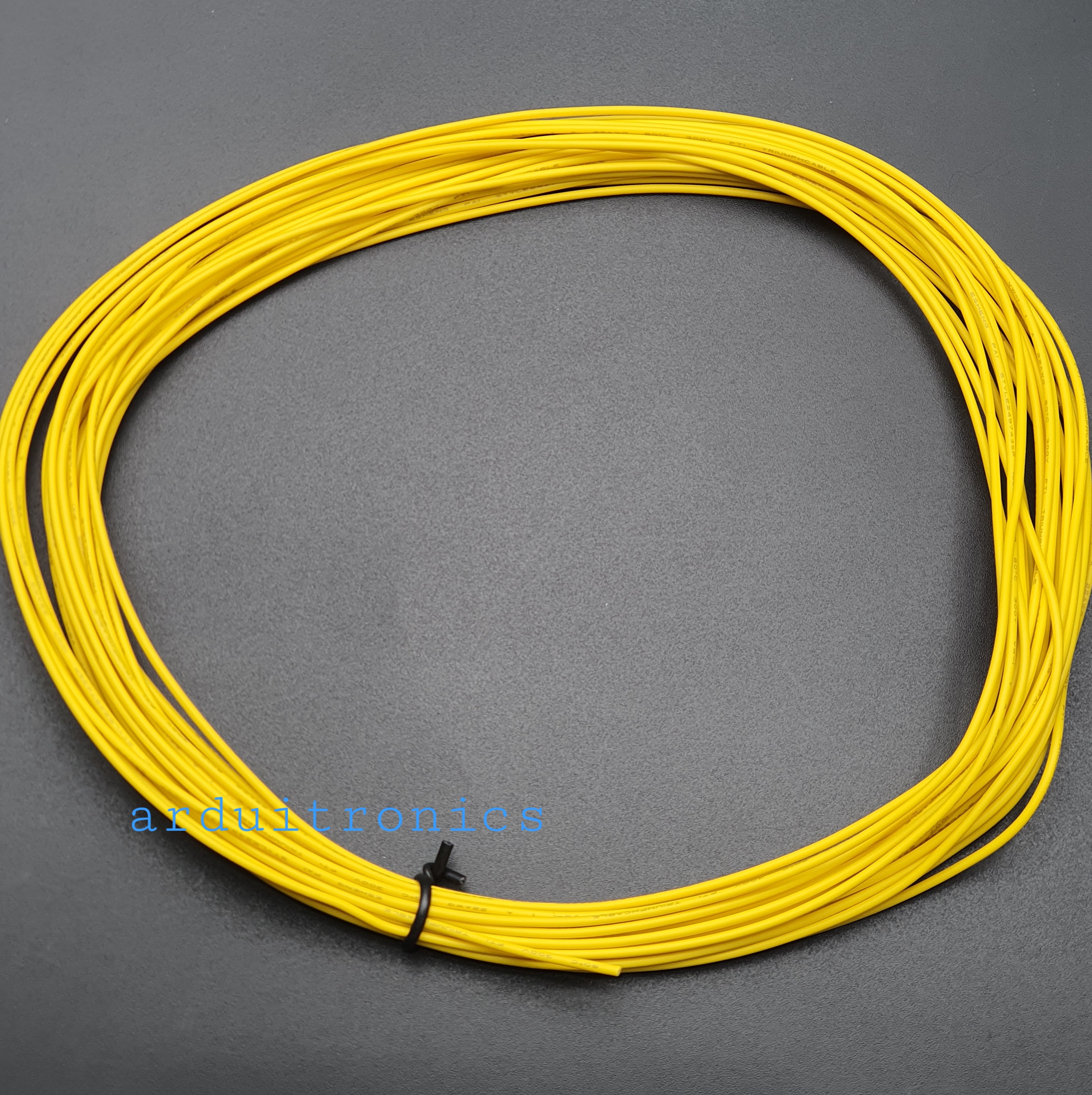 สายไฟอ่อนใส้เต็ม 22AWG UL1007 ความยาว 10 เมตร (สีเหลือง)