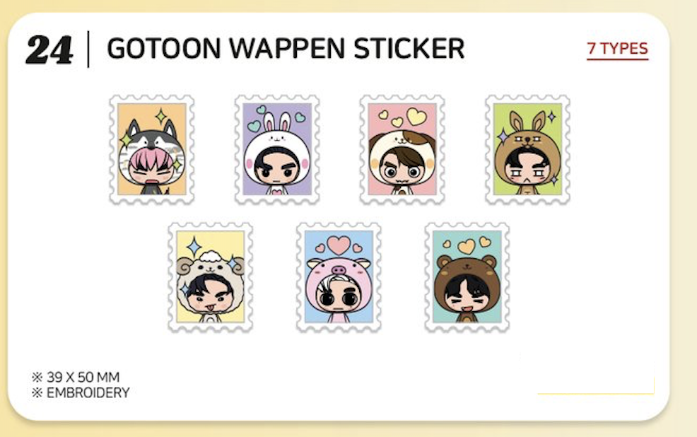 GOT7 - GOTOON BY GOT7 SUMMER STORE OFFICIAL MD - Gotoon Wappen Sticker ระบุแบบที่ต้องการ