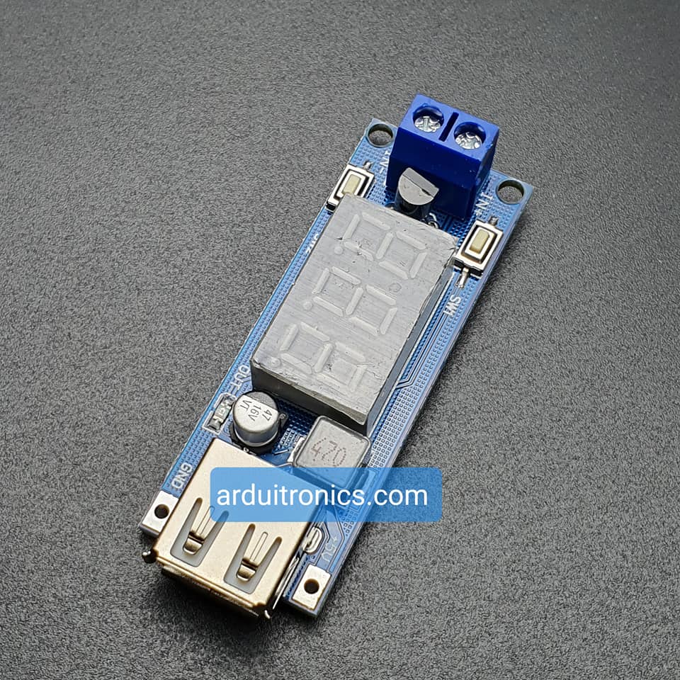 DC-to-DC Voltage Step Down (from 4.5V - 40V to 5V) + LED Voltmeter