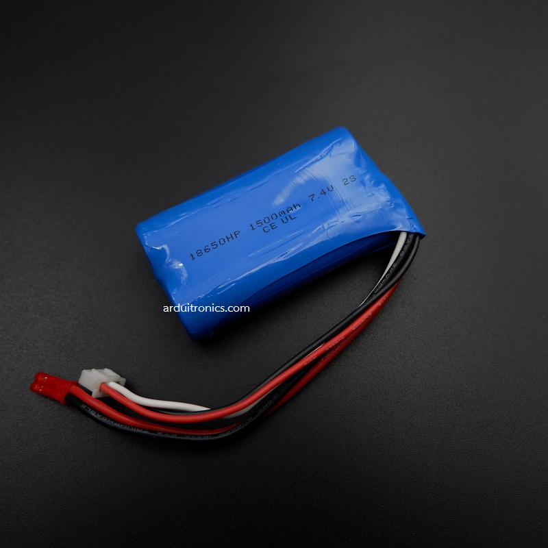Rechargeable 18650HP Lithium Battery 7.4V 1500mAh (หัวสายไฟแบบ JST)