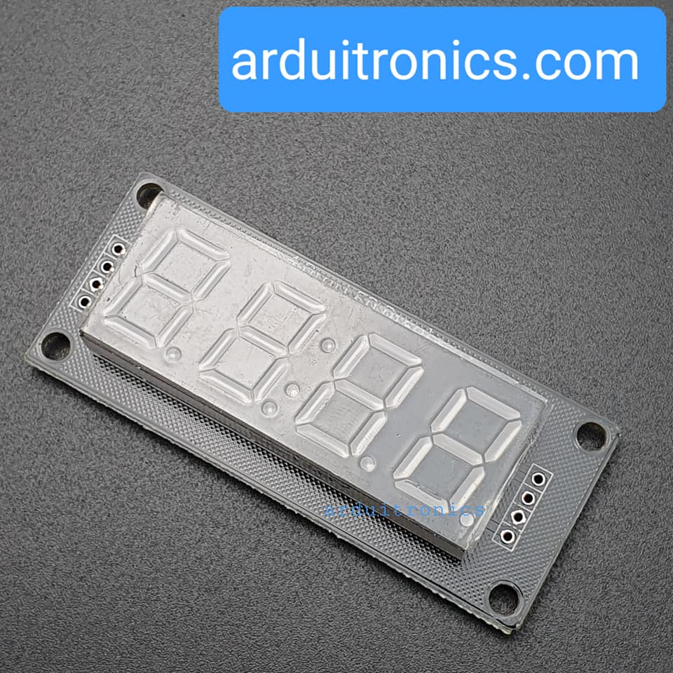 โมดูลแสดงค่าตัวเลข 4 หลัก สีเหลือง 7 Segment 4 Digit TM1637 Module Size 0.56" (5643BY Common Anode)