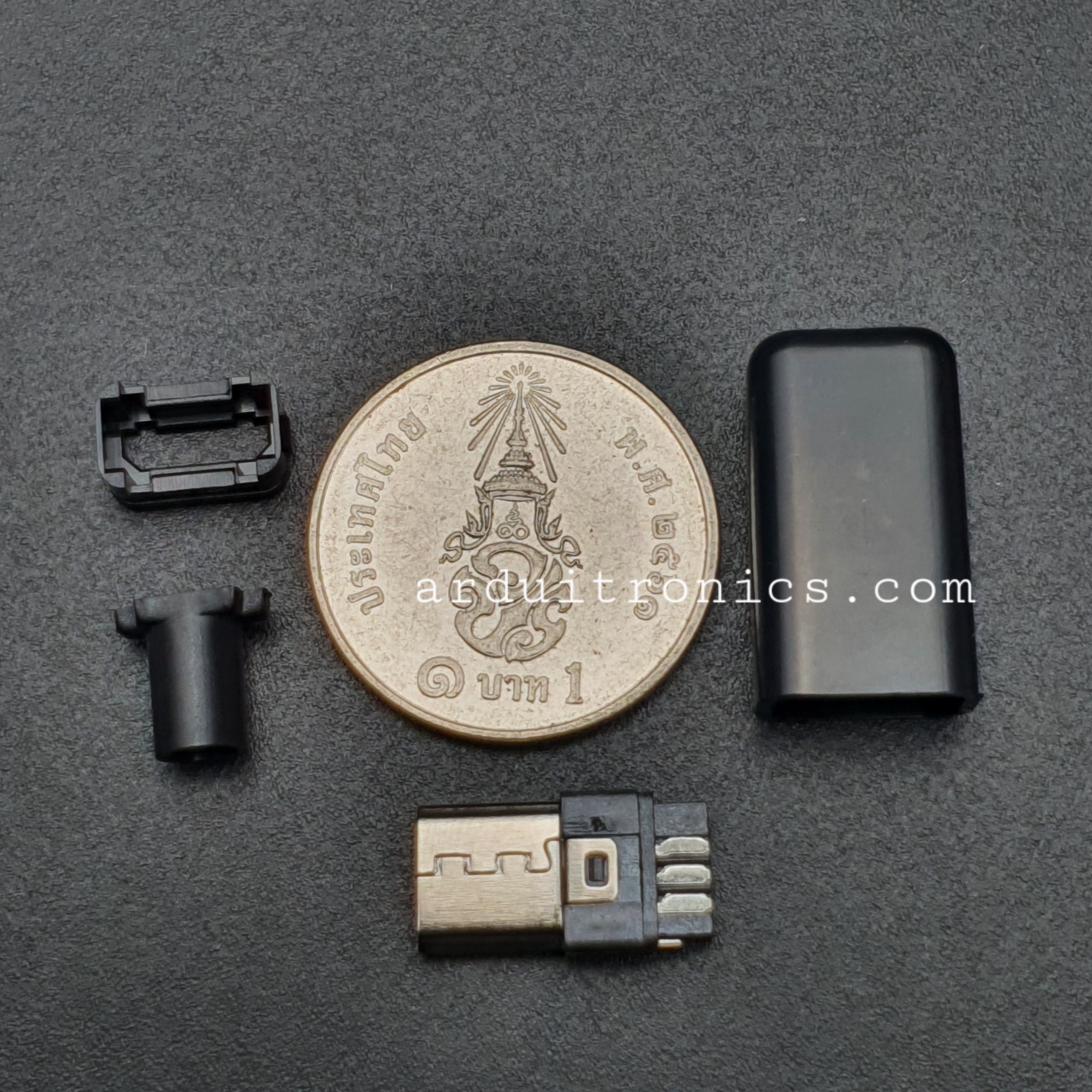 หัวต่อ Micro USB Jack Adapter 5 Pin สีดำ