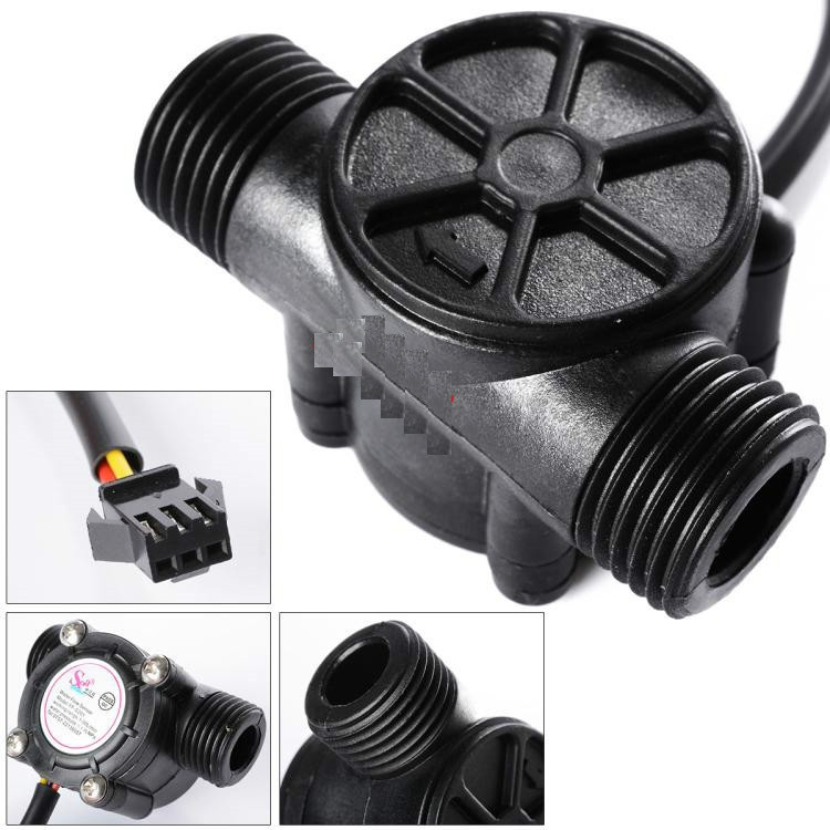 Water Flow Sensor 1-30L/min แรงดันไม่เกิน 2.0MPa ขนาดท่อ 1/2" (YF-S201B) สีขาว