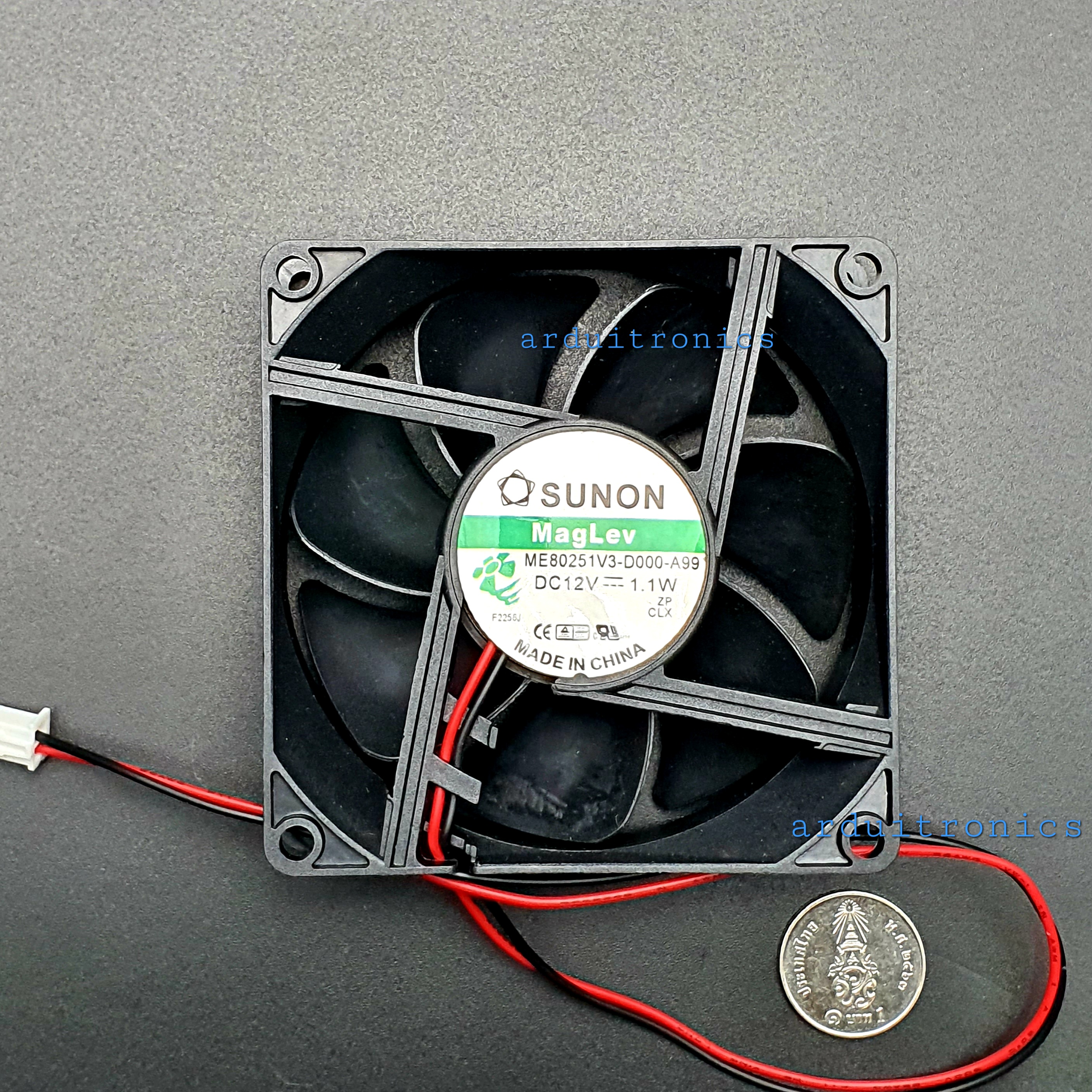 พัดลมระบายความร้อน 12VDC ขนาด 80x80x25mm