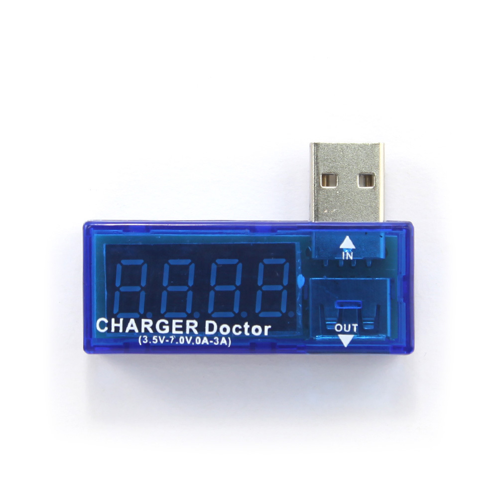 LED USB Mobile Power Charging Current Voltage Tester ยูเอสบีวัดแรงดันไฟฟ้า สีฟ้า