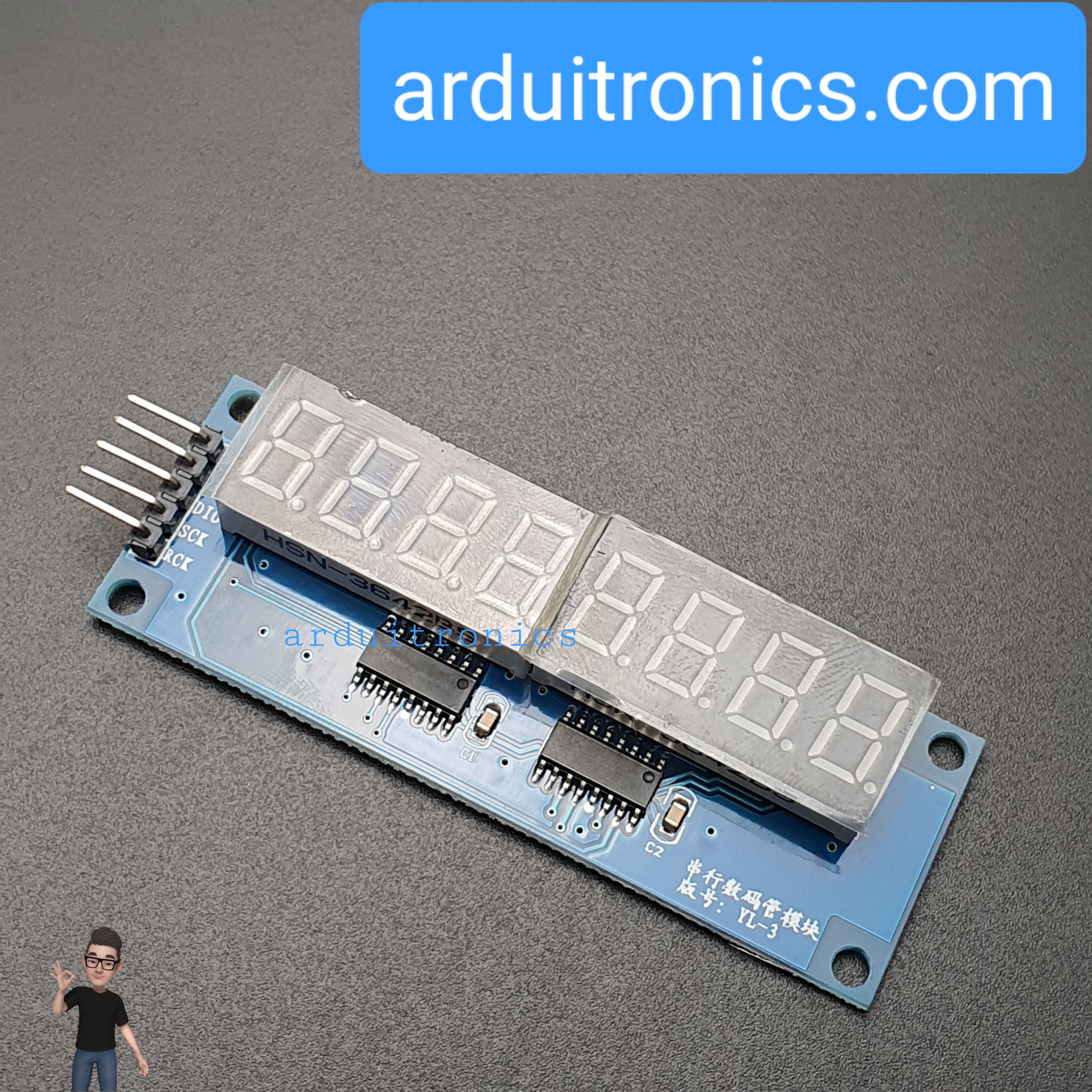 ตัวเลขแสดงผล 8 หลัก Digital Control Module 595 Drivers Microcontrol Data Display Module
