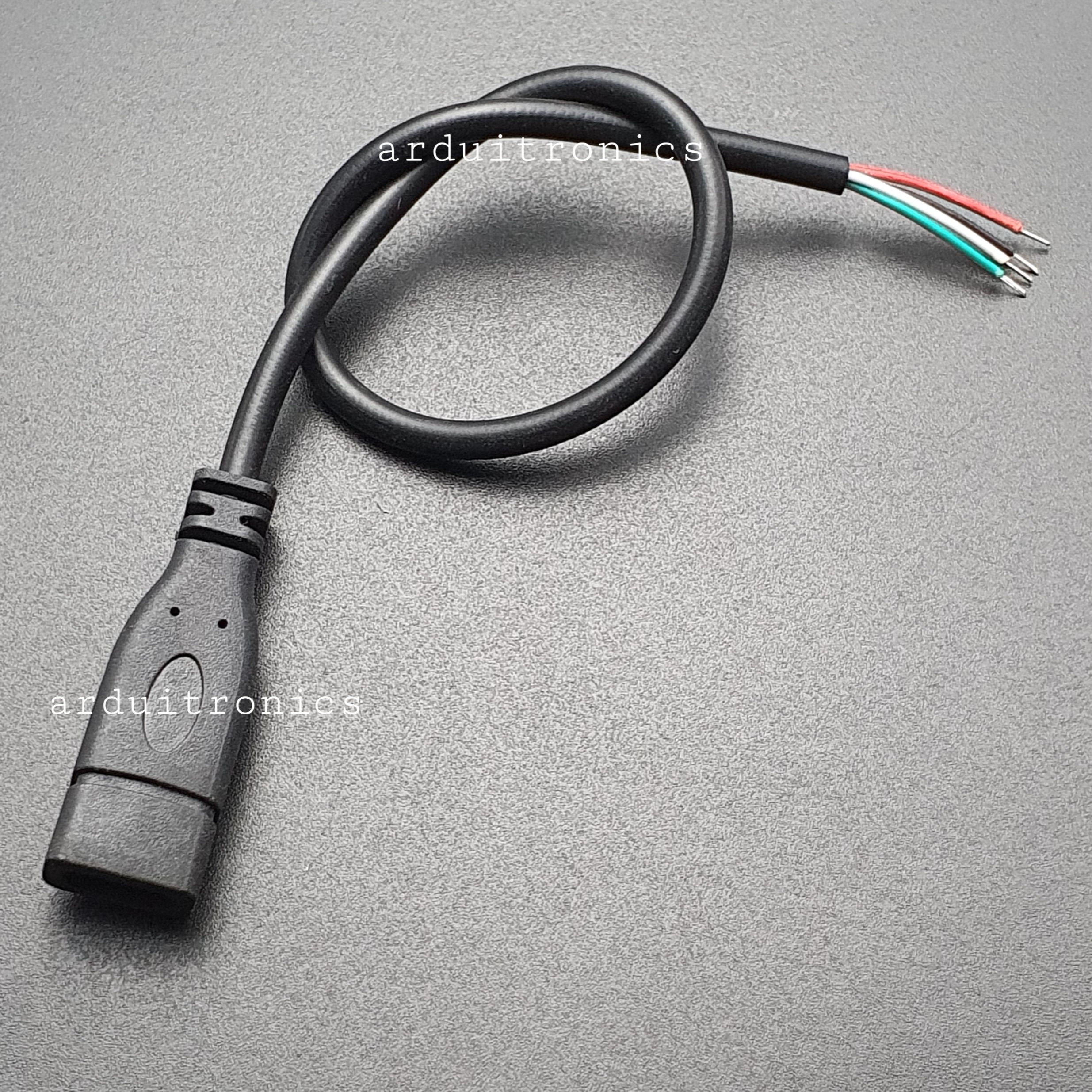 DIY Cable USB Type-C Data Cable Female Head with 4 Wires 28 AWG สายไฟ Type-C สายไฟดาต้าเคเบิ้ล หัวตัวเมีย ปลายสายเปลือย สายไฟ 4 เส้น