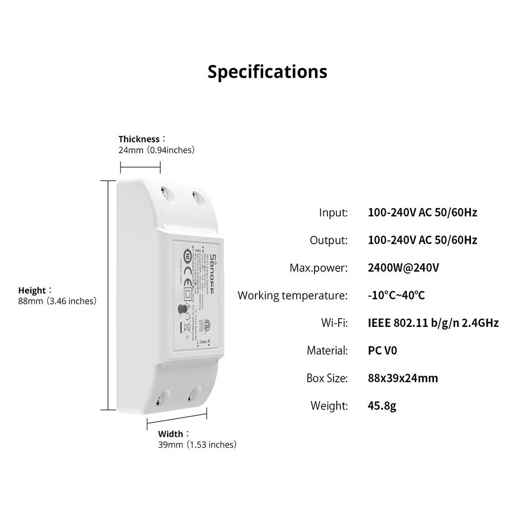 Sonoff BASIC R4 สวิทช์ควบคุมอัจฉริยะ WiFi Switch For Smart Home