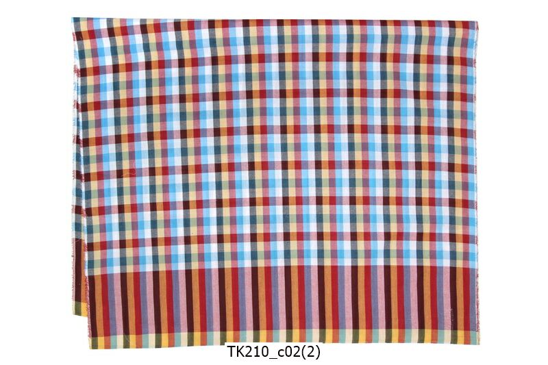 [2ม.] ผ้าขาวม้า TK210 แดงฟ้า