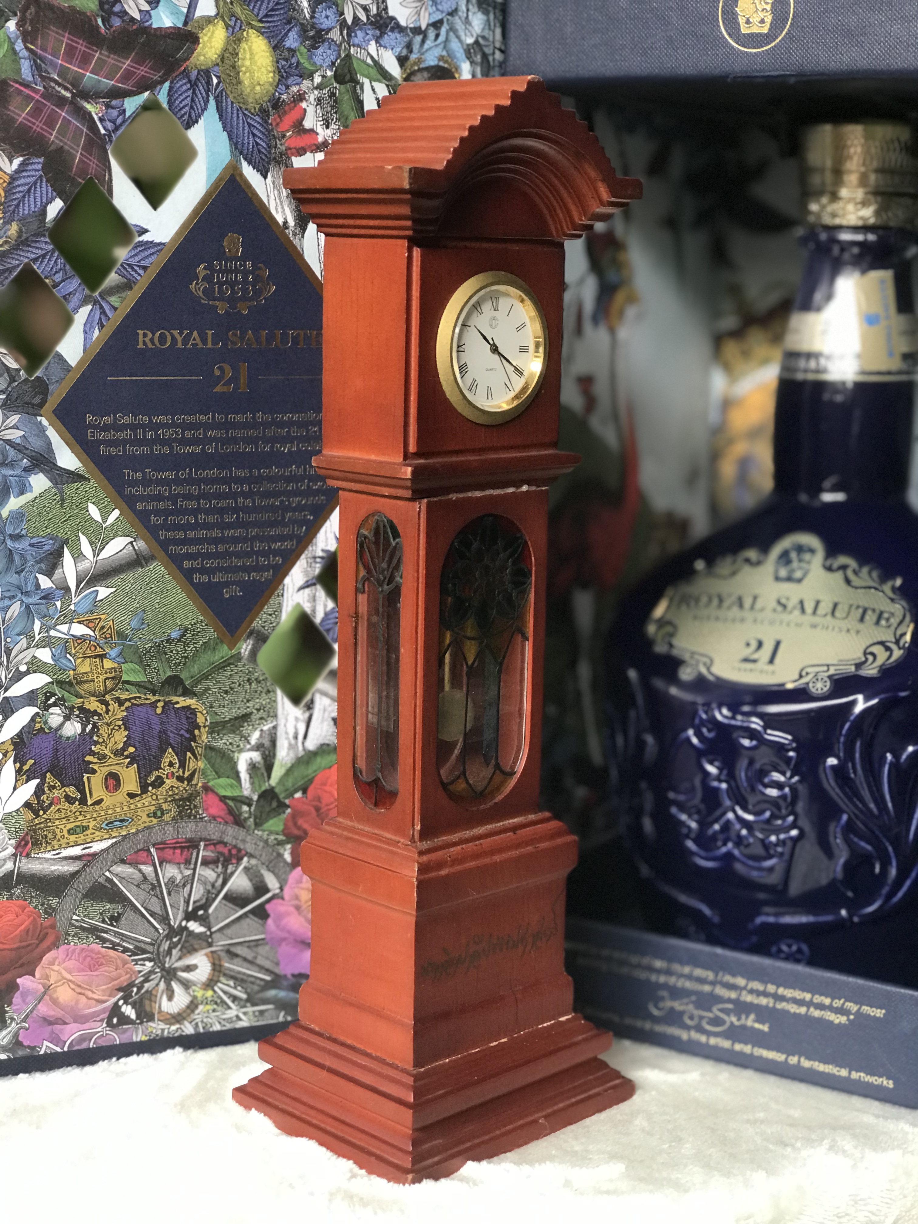 Antique Table Clock นาฬิกาใช้ได้ปกติ โมเดลนาฬิกาตั้งพื้นโบราณโครงไม้จริง โมเดลนาฬิกาลูกตุ้ม แบบจำลองนาฬิกาตั้งพื้นโบราณ