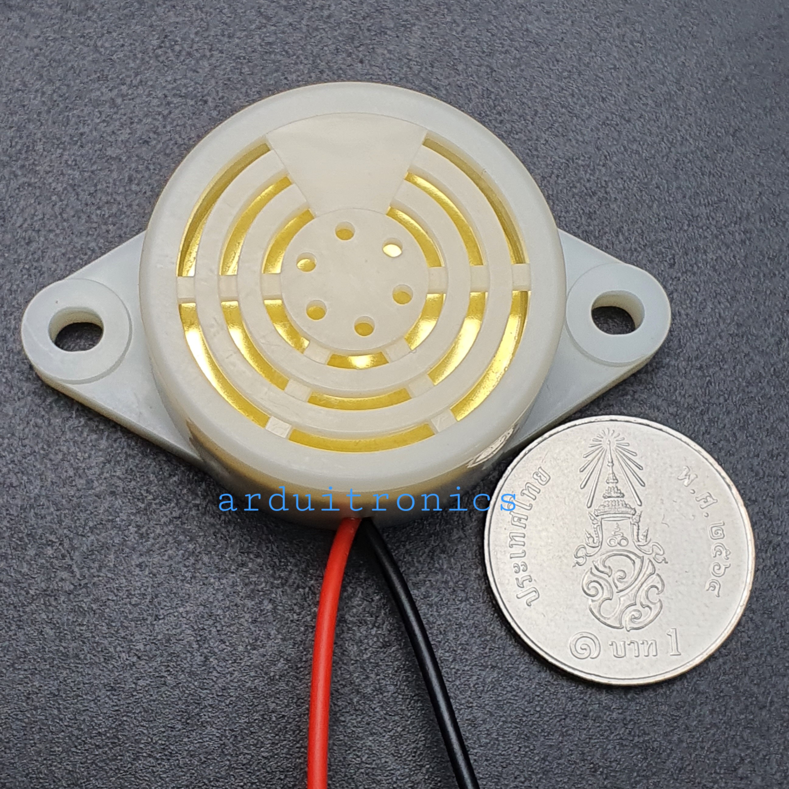 Active Buzzer 3-24V (สีขาว) SFM-27 เสียงดังแบบไม่ต่อเนื่อง