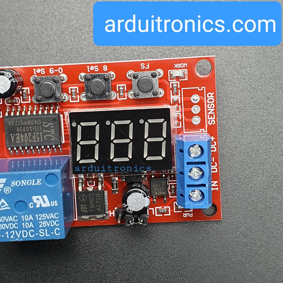 โมดูลรีเลย์ หน่วงเวลา เปิด/ปิด 12V High/Low Level Trigger แบบ 18 ฟังชั่น