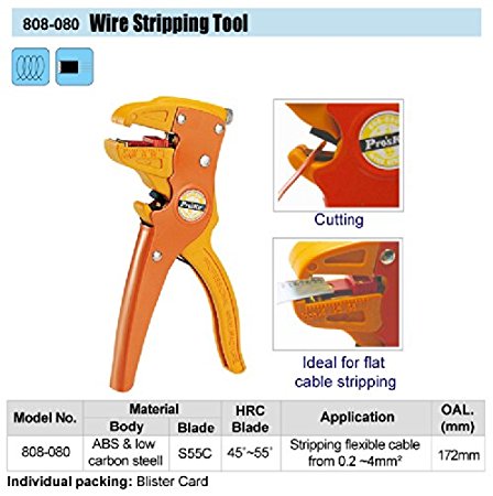 Proskit Wire Stripping Tool and Cutter Plier - Cable Scraper 808-080