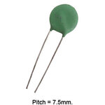 NTC Power Thermistor 7Ω ±20% Dia 15mm Disc Type,Straight Lead Pitch 7.5mm for Inrush Current Limiter